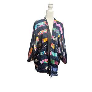 NATIVEWEAR DESIGNS Oversized Bohemian Lagenlook Applique Patchwork Jacket